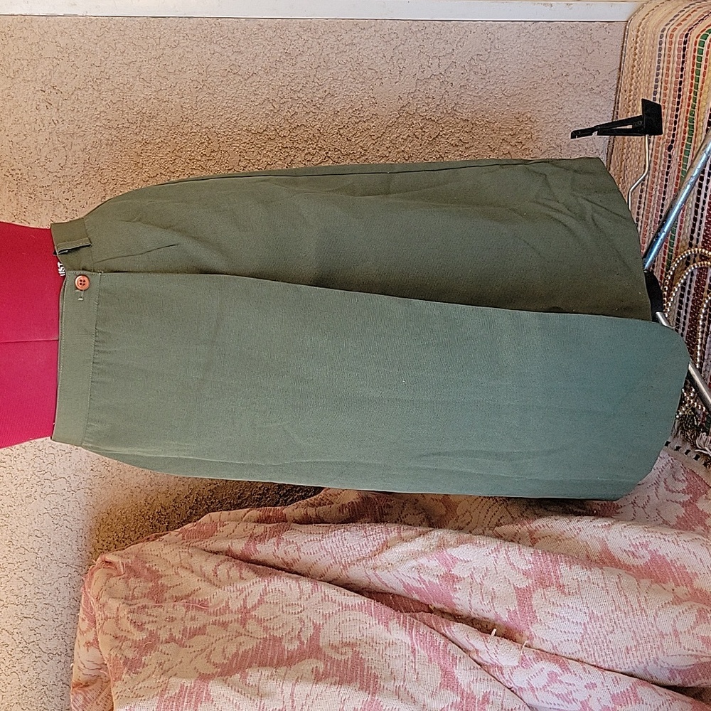 Y2K Olive Wrap Skirt Office Business  Waist 16" One direction